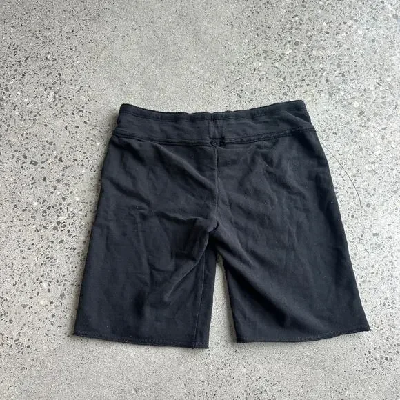 Mossimo M Shorts Black Cotton Y2K Low Rise Cut Off Sweat Shorts Pull On - Picture 2 of 3